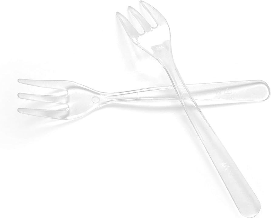 Mini Clear Economy Forks 10cm (Pack of 50)