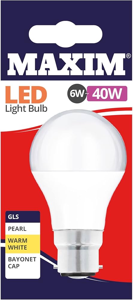 10 x LED Standard Bayonet Cap B22 Warm White Bulbs 5W=40W