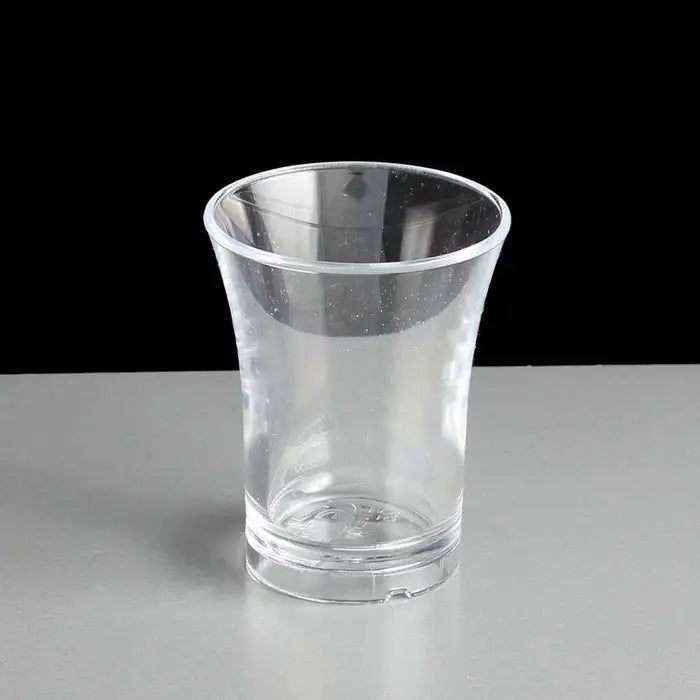 Oasis Creations Mini Shooter Dessert Cups - 1.7 Oz Disposable Hard Plastic Shot Glasses - 25 Count Straight Wall Party Shooters