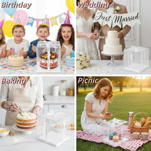 Load image into Gallery viewer, 10" x 10" x 9" Clear Gift Box White Square Base (Flat packed)
