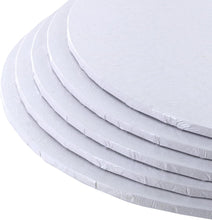 Load image into Gallery viewer, 8&quot; Round White Masonite 4mm Cake Boards Thin (Pack of 5)
