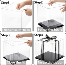 Load image into Gallery viewer, 10" x 10" x 9" Clear Gift Box Black Square Base (Flat packed)

