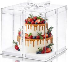 Load image into Gallery viewer, 10" x 10" x 9" Clear Gift Box White Square Base (Flat packed)
