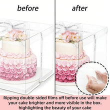 Load image into Gallery viewer, 10" x 10" x 12" (26cm x 26cm x 30cm) Clear Gift Box White Square Base (Flat packed)

