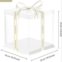 Load image into Gallery viewer, 10" x 10" x 12" (26cm x 26cm x 30cm) Clear Gift Box White Square Base (Flat packed)
