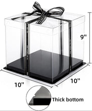 Load image into Gallery viewer, 10" x 10" x 9" Clear Gift Box Black Square Base (Flat packed)
