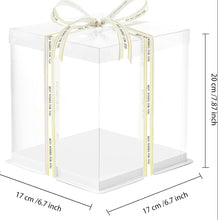 Load image into Gallery viewer, 6.5" x 6.5" x 8" Clear Gift Box White Square Base (Flat packed)
