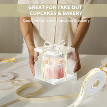 Load image into Gallery viewer, 6.5" x 6.5" x 8" Clear Gift Box White Square Base (Flat packed)
