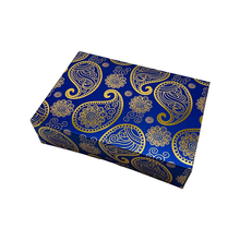 Load image into Gallery viewer, 7&quot; x 5&quot; x 2&quot; Rectangular Blue/Gold Mithai (Indian Sweet) Box
