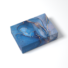 Load image into Gallery viewer, 7&quot; x 5&quot; x 2&quot; Rectangular Blue Marble Print Effect Mithai (Indian Sweet) Box
