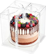Load image into Gallery viewer, 8" x 8" x 9" (20cm base x 20cm base x 22cm height) Clear Gift Box White Square Base (Flat packed)
