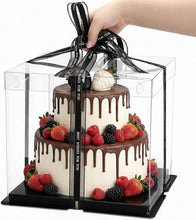 Load image into Gallery viewer, 10" x 10" x 9" Clear Gift Box Black Square Base (Flat packed)
