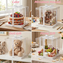 Load image into Gallery viewer, 10" x 10" x 9" Clear Gift Box White Square Base (Flat packed)
