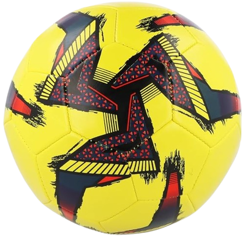Size 5 PVC Leather Football Inflated (Yellow Design)