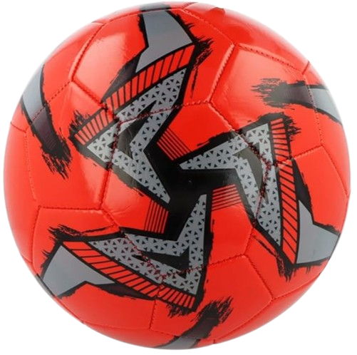 Size 5 PVC Leather Football Inflated (Red Design)