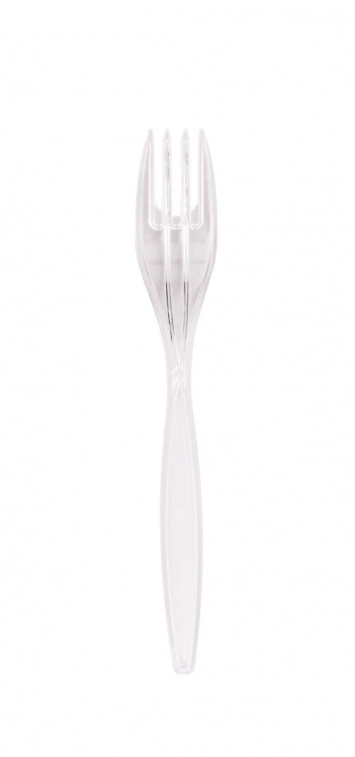 Premium Clear Plastic Reusable Forks 18cm (Pack of 50)