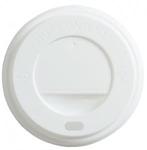 White Domed Sip Thru Lids to Fit 8oz Hot Drink Cups
