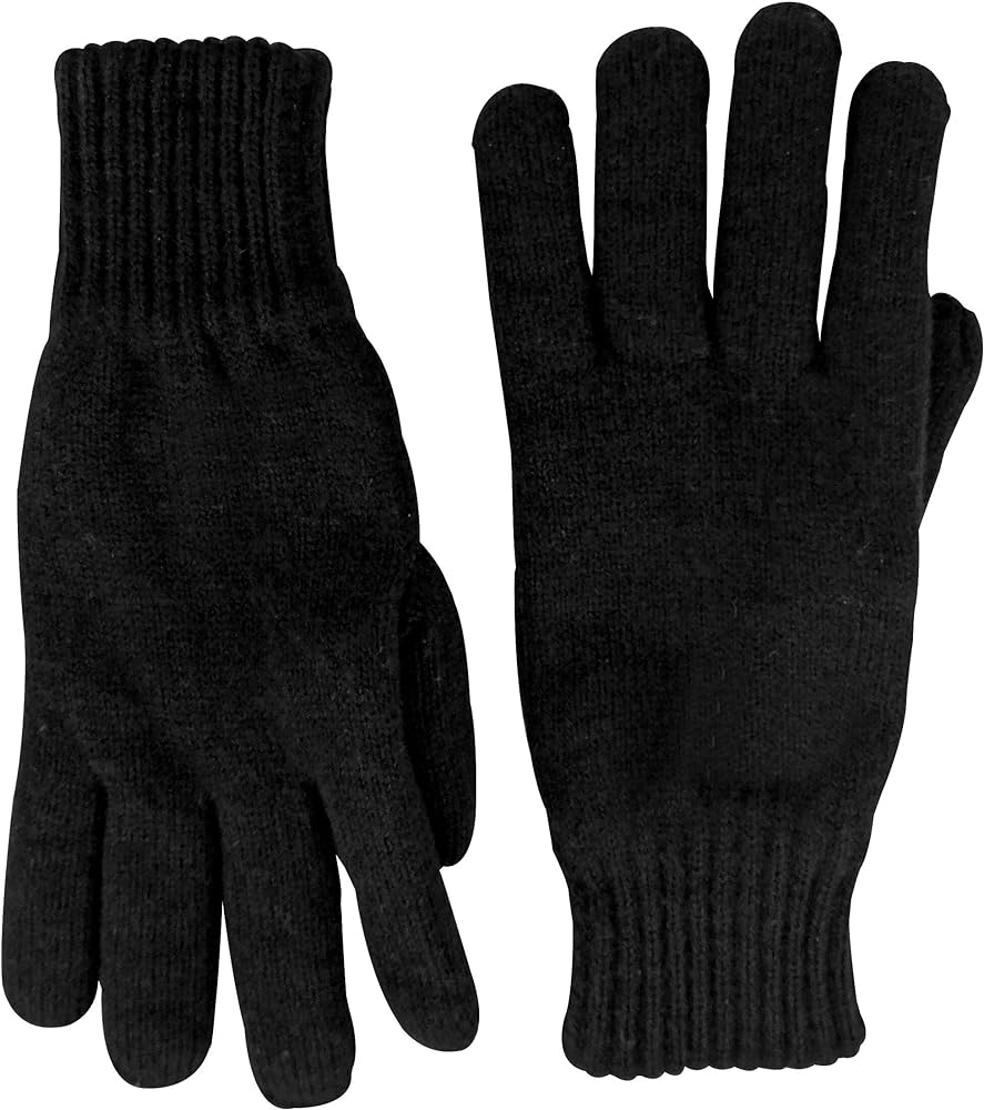 12 pairs x Black Mens Thermal Gloves