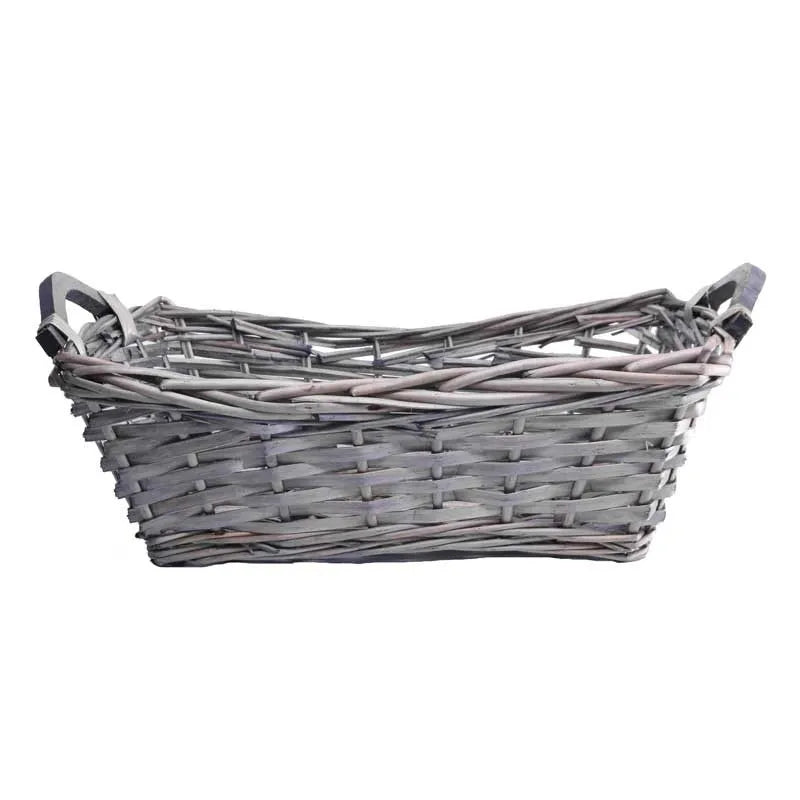 Grey Rectangle Tray Basket with Handles (L42cm)