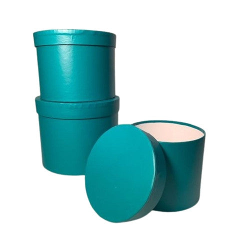 Teal Round Hat Box (Set of 3 boxes)