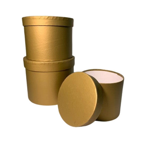 Gold Round Hat Box (Set of 3 boxes)