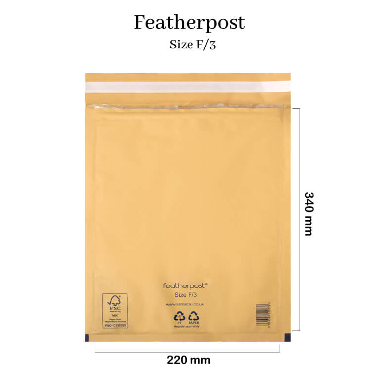 Size F Padded Envelopes 220mm x 340mm Peel & Seal (Box of 100)