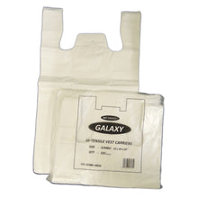 Load image into Gallery viewer, 13x19x23&quot; White Plastic Vest 20mu GALAXY Carrier Bags
