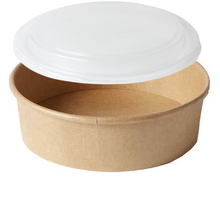 Load image into Gallery viewer, 1000ml Large Kraft Soup Containers with Clear Plastic Lids (Pack of 50)
