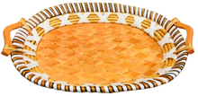 Load image into Gallery viewer, Light Brown/White Oval Wooden Tray Basket (D50cm)
