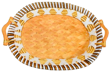 Load image into Gallery viewer, Light Brown/White Oval Wooden Tray Basket (D50cm)

