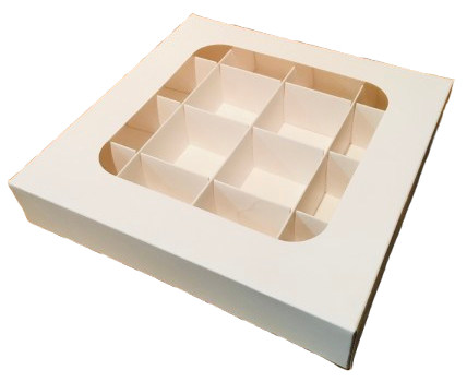 Square White Cardboard Window Box 8