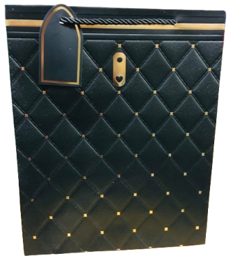 Pack of 12 x Large Black Gift Bags 32x26x12cm