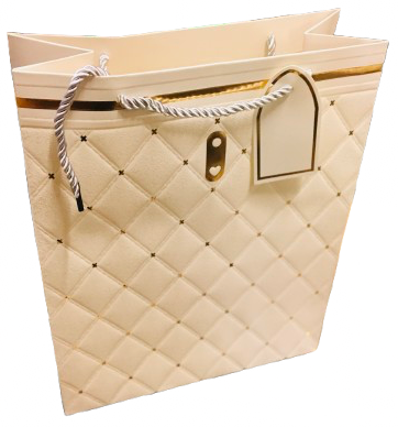 Pack of 12 x Large Beige Gift Bags 32x26x12cm
