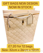 Load image into Gallery viewer, Pack of 12 x Large Beige Gift Bags 32x26x12cm

