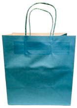 Load image into Gallery viewer, Blue Paper Bags 21x20x12cm (Pack of 12)
