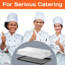 Load image into Gallery viewer, Mini 250mm x 180mm x 70mm Black Base Reusable Platters with Clear Lids
