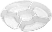 Load image into Gallery viewer, 12&quot; Clear 5 Sectional Plastic Compartment Platter Tray
