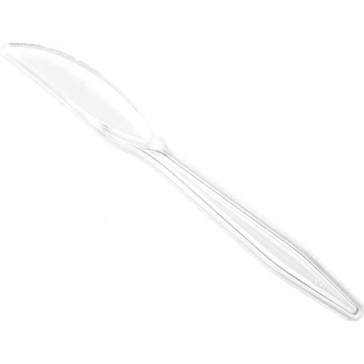 Premium Clear Plastic Reusable Knives 18cm (Pack of 50)