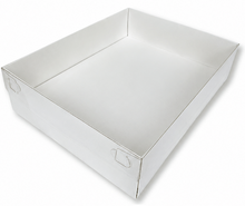 Load image into Gallery viewer, 5-pack of Clear Rectangular Shirt Size Gift Box 12" x 10" x 3.75" (32cm base x 25cm base x 9cm height) White (Flat packed)
