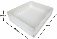Load image into Gallery viewer, 5-pack of Clear Rectangular Shirt Size Gift Box 12" x 10" x 3.75" (32cm base x 25cm base x 9cm height) White (Flat packed)
