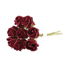 Load image into Gallery viewer, Burgundy Artificial Foam Tea Rose Bud 4cm (Bunch of 8)
