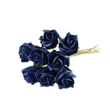Load image into Gallery viewer, Navy Blue Artificial Foam Tea Rose 6.5cm (Bunch of 6)

