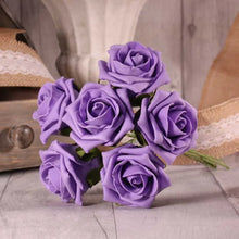 Load image into Gallery viewer, Lavender Artificial Foam Tea Rose 6.5cm (Bunch of 6)
