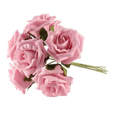 Load image into Gallery viewer, Baby Pink Artificial Foam Tea Rose 6.5cm (Bunch of 6)
