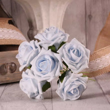 Load image into Gallery viewer, Baby Blue Artificial Foam Tea Rose 6.5cm (Bunch of 6)

