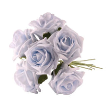 Load image into Gallery viewer, Baby Blue Artificial Foam Tea Rose 6.5cm (Bunch of 6)
