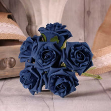 Load image into Gallery viewer, Navy Blue Artificial Foam Tea Rose 6.5cm (Bunch of 6)
