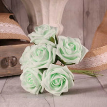 Load image into Gallery viewer, Mint Green Artificial Foam Tea Rose 6.5cm (Bunch of 6)
