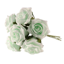 Load image into Gallery viewer, Mint Green Artificial Foam Tea Rose 6.5cm (Bunch of 6)
