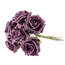 Load image into Gallery viewer, Mauve Artificial Foam Tea Rose 6.5cm (Bunch of 6)
